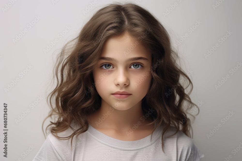 Portrait of a beautiful young woman with long wavy hair. Portrait of a beautiful young woman with long wavy hair.