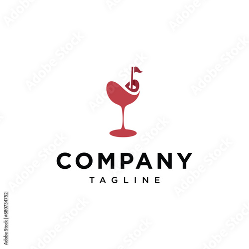 Golf wine logo icon vector template.eps