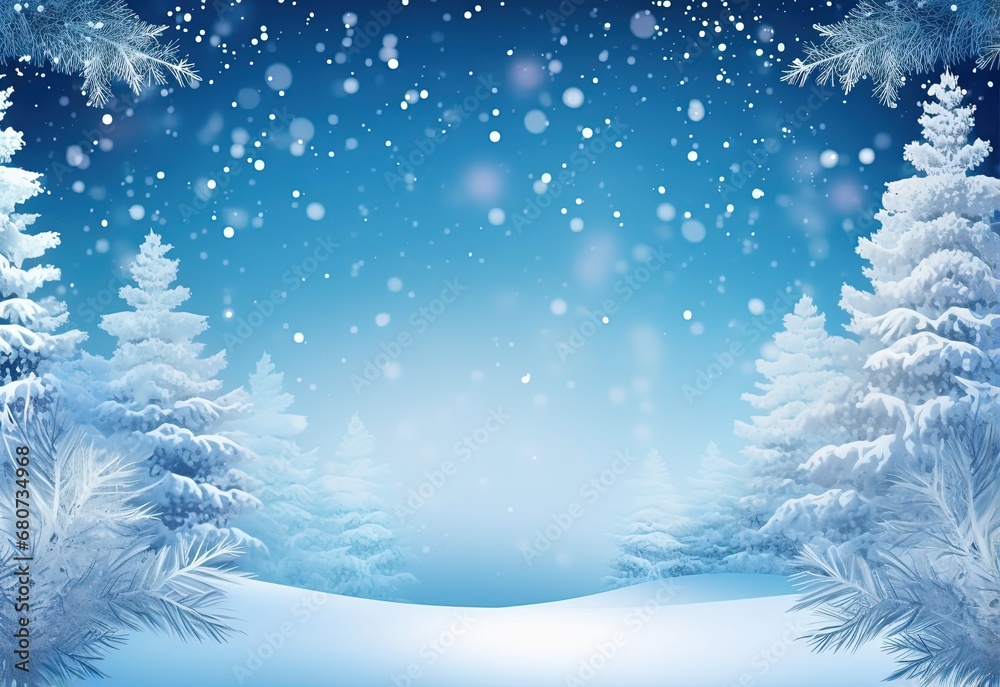 Snowy winter Christmas background