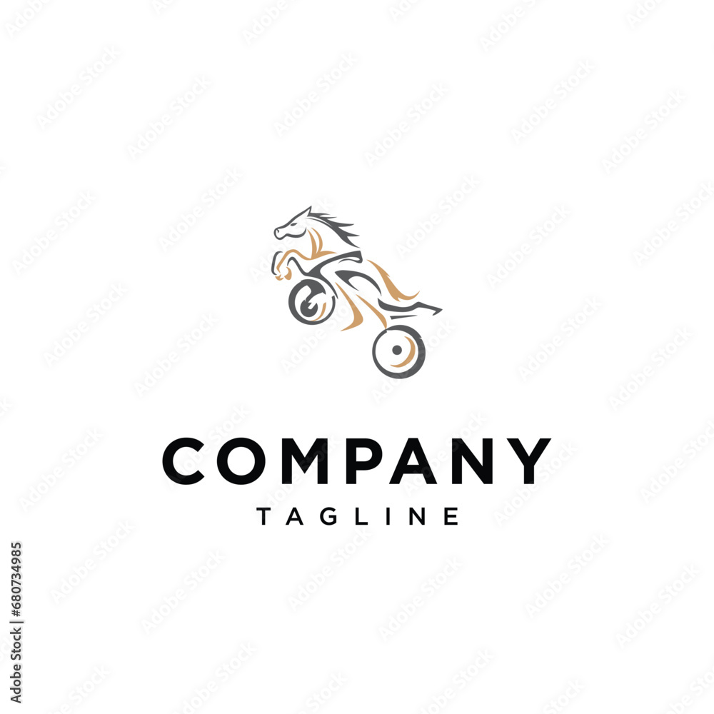Obraz premium Horse motor cycle logo icon vector template.eps