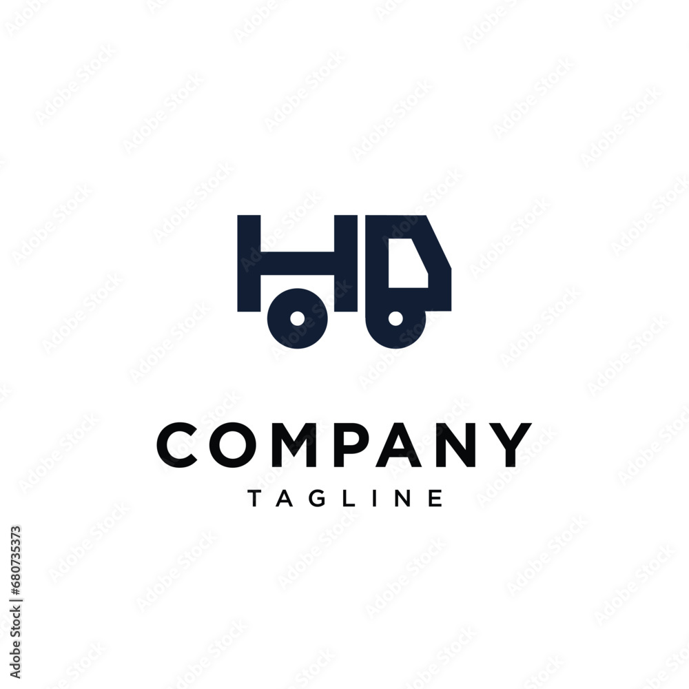 Letter H D truck logo icon vector template.eps Letter H D truck logo icon vector template.eps