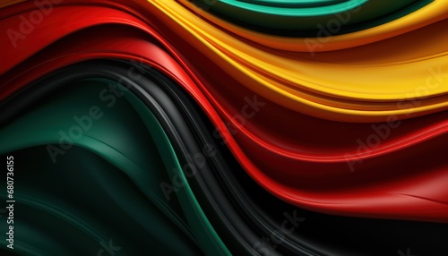 clean  cut waves layer with green yellow and red and black color black history month concept background