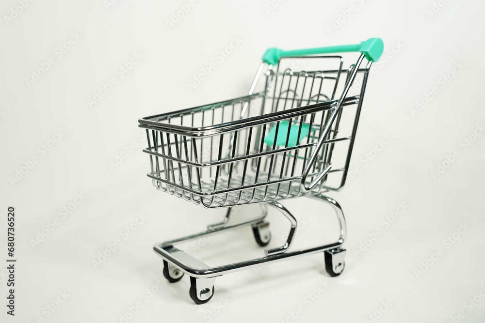 Shopping cart on a white background