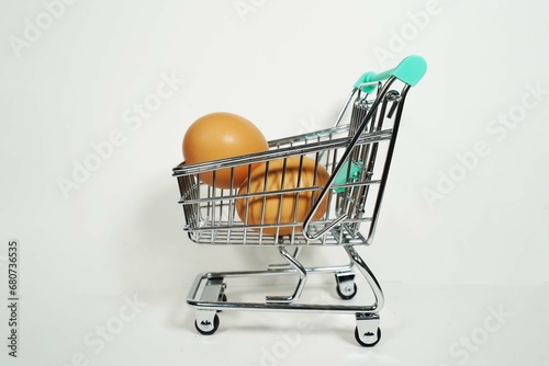 eggs in a shopping cart