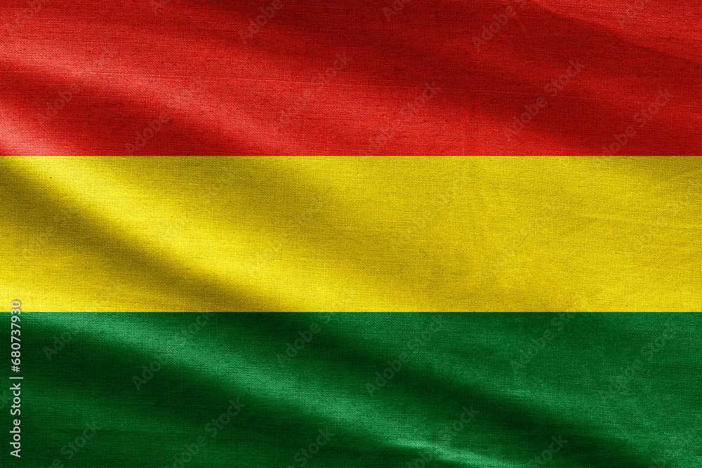 Close up of the Bolivia flag. Bolivia of background. Flag of Bolivian. Bolivia flag pattern on the fabric texture ,vintage style. Close up waving flag of Bolivia. Symbols. Close up of the Bolivia flag. Bolivia of background. Flag of Bolivian. Bolivia flag pattern on the fabric texture ,vintage style. Close up waving flag of Bolivia. Symbols.