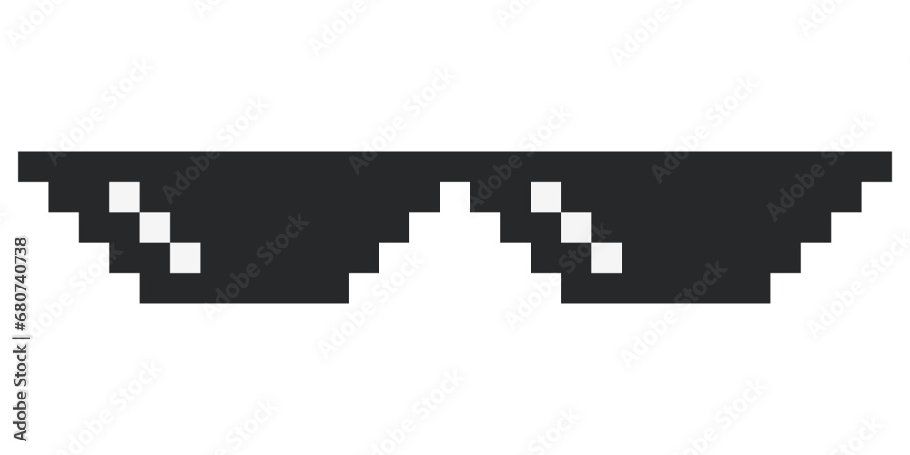 Glasses pixel vector icon isolated on white background. Glasses pixel vector icon isolated on white background.