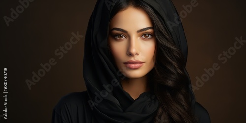 Woman In Black Headscarf