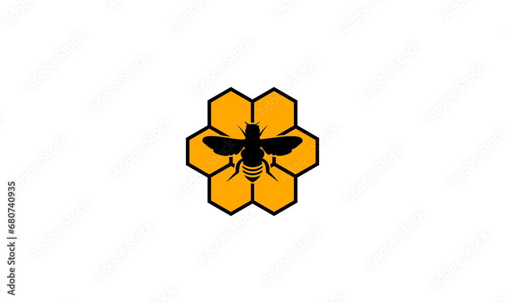 bee collection and bee house on white background logo design vector bee collection and bee house on white background logo design vector