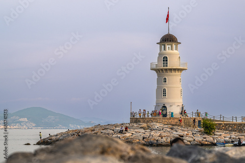 Lighthouse and Marina in Alanya, Turkish Riviera on Mediterranean Coast, Antalya, Turkey