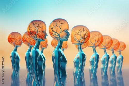 Abstract 3D rendering art of futuristic  human plantation concept