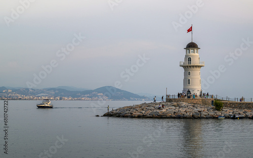 Lighthouse and Marina in Alanya  Turkish Riviera on Mediterranean Coast  Antalya  Turkey