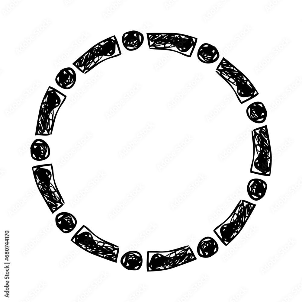 circle frame, hand draw sketch doodle at white circle frame, hand draw sketch doodle at white