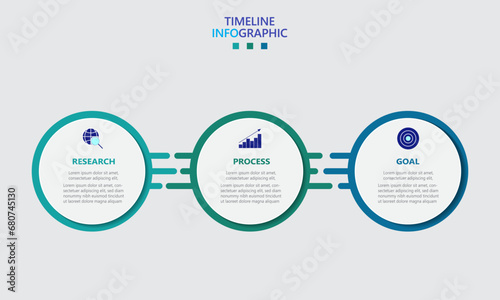 Infographic template for business. Modern Timeline infograph with 3 steps.
