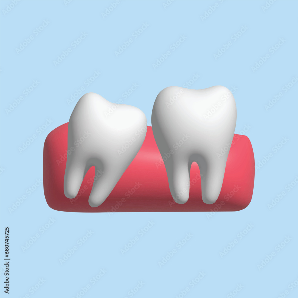 Tooth. Oral health and dental concept. Realistic 3d object cartoon style. Vector colorful illustration. Tooth. Oral health and dental concept. Realistic 3d object cartoon style. Vector colorful illustration.