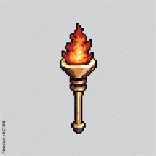 Pixel art illustration Torch. Pixelated Torch. Torch pixelated for
the pixel art game and icon for website and video game. old school retro.

