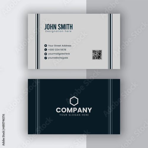 Clean and professional dark blue business card template