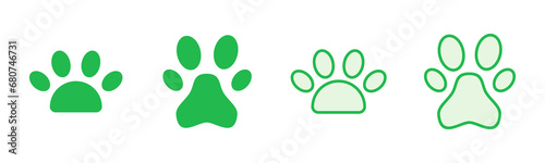 Paw icon set. paw print icon vector. dog or cat paw