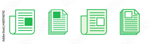 Newspaper icon set. news paper vector sign