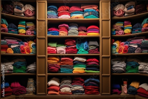 Sartorial Spectrum: A chromatic symphony in the wardrobe-neatly arranged, offering a symphony of dressing possibilities