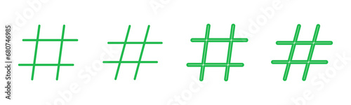 Hashtag icon set. hashtag symbol