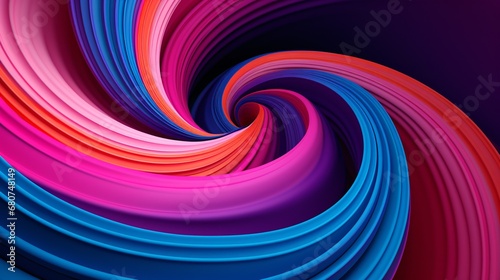a 3d graphics image of a spiral made of pink blue red orange