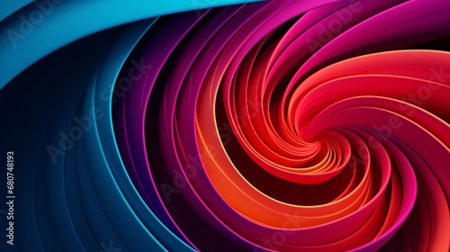 a 3d graphic illustration of a spiral made from teal pink and orange