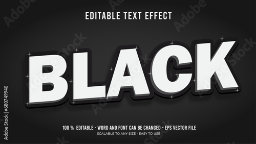 black editable text effect