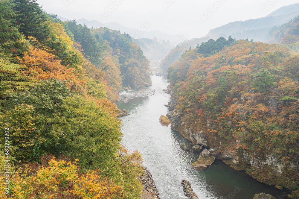 栃木 鬼怒川(鬼怒楯岩大吊橋から) 栃木 鬼怒川(鬼怒楯岩大吊橋から)