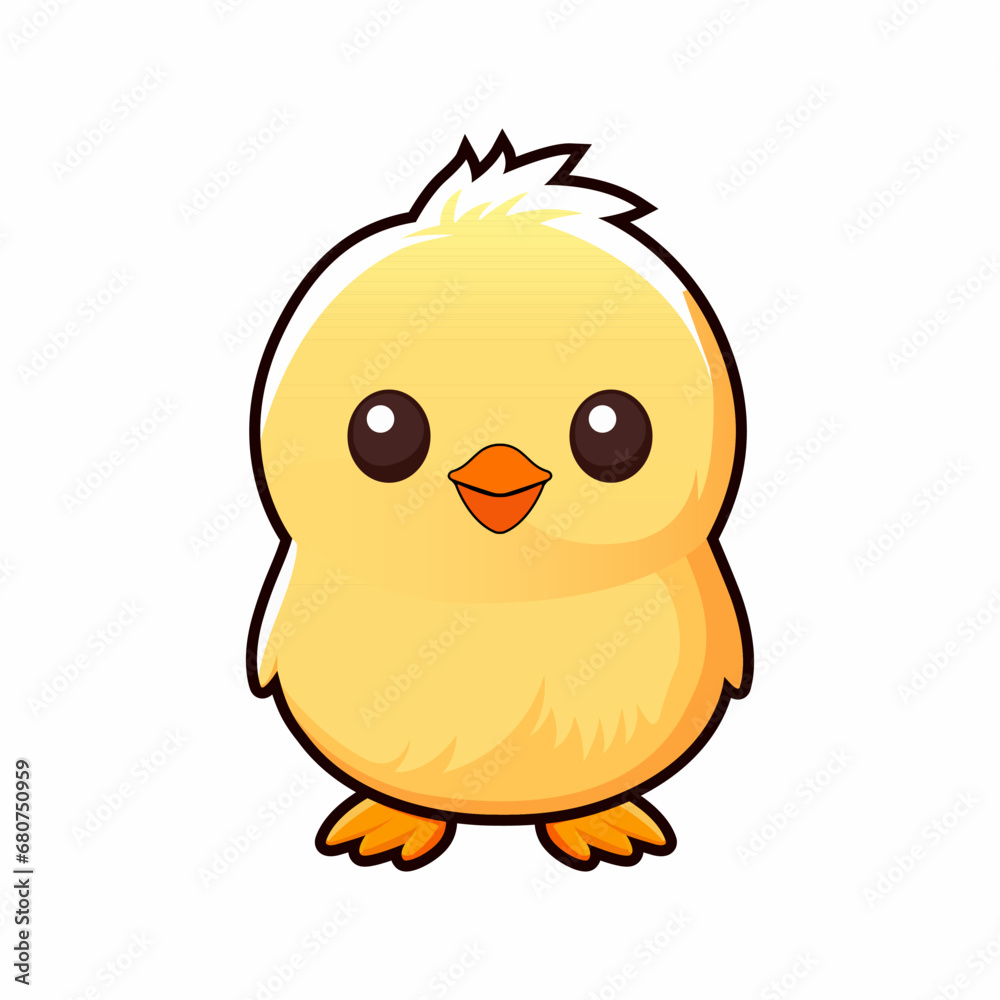 cute kawaii chick vector, white background cute kawaii chick vector, white background