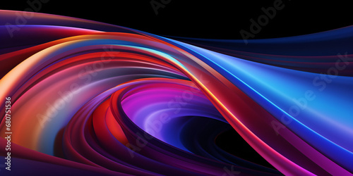 abstract background with colorful glowing wavy lines, 