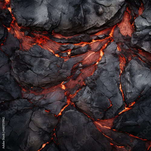 Fondo con detalle y textura de lava solidificada caliente