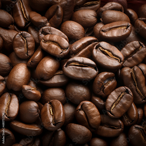 Fotografia de estilo macro con detalle y textura de multitud de granos de cafe tostado  photo