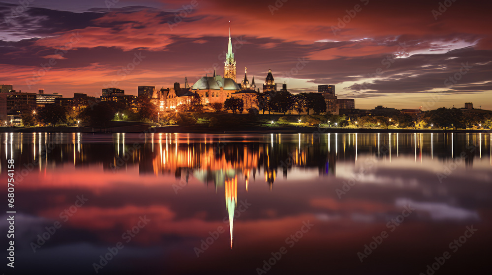 Fototapeta premium Night Ottawa landscape 
