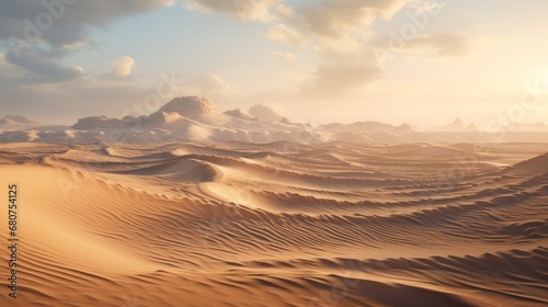 model of a sprawling desert with magically realistic dunes AI generated illustration