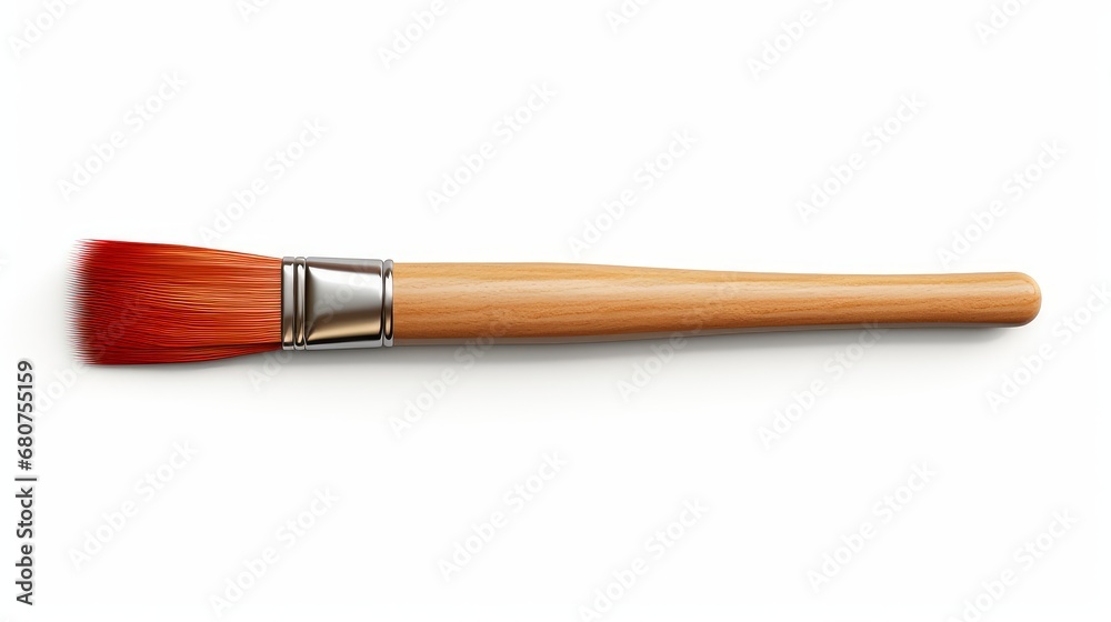 Fototapeta premium 3D style rendering of an artist's paintbrush isolated on white AI generated