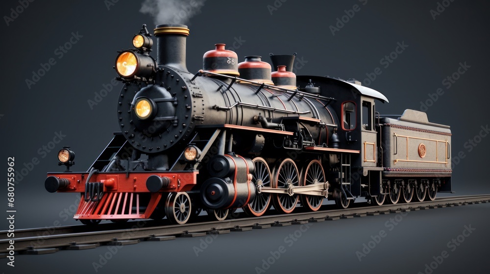 Obraz premium high quality model of a roaring vintage train AI generated illustration