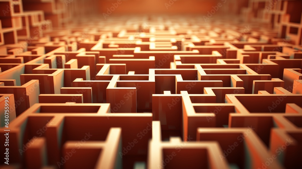 Obraz premium maze in style demonstrating business challenges AI generated illustration