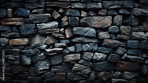 Mysterious and Ancient Black Stone Wall