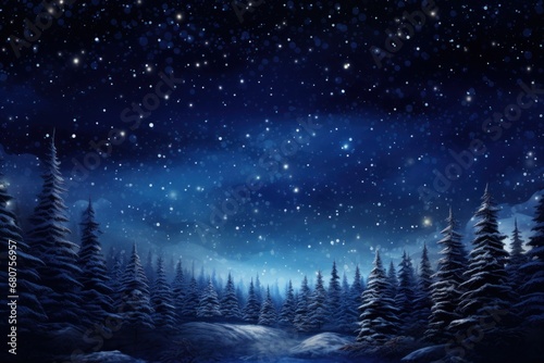 Christmas Eve night sky full of stars in  art AI generated illustration © ArtStage
