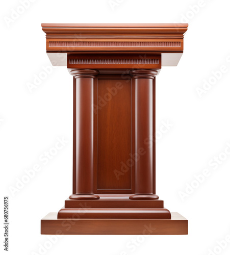 Isolated empty podium symbolizing potential for impactful speeches, presentations, and moments of significance. Blank stage anticipating its transformative role in events.
