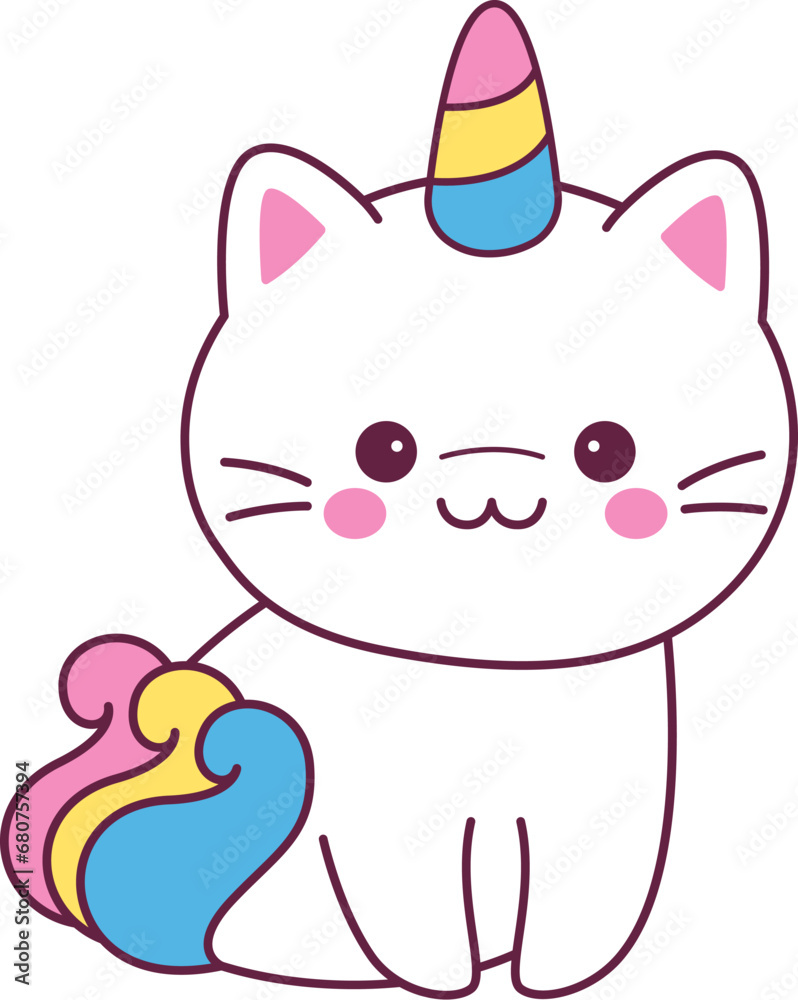 Cat Unicorn Sitting Cat Unicorn Sitting