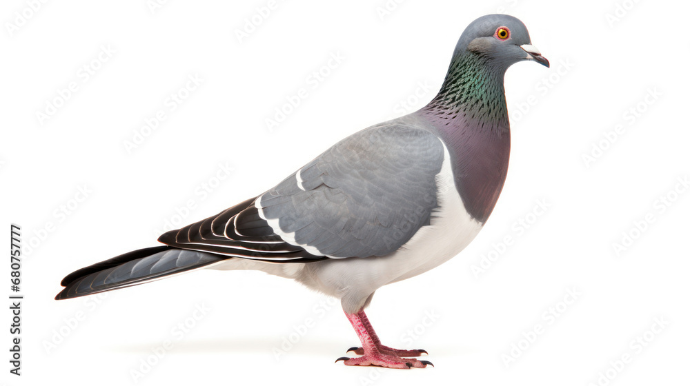 Wood Pigeon Columba Palumbus With Isolated on White Background, Generative ai Wood Pigeon Columba Palumbus With Isolated on White Background, Generative ai