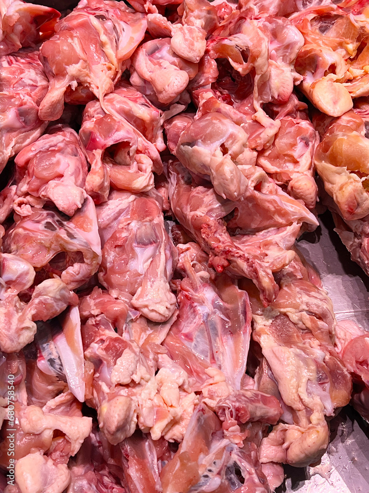 fresh raw chicken at market