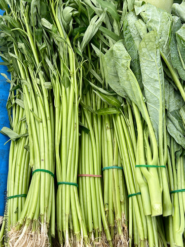 green vegetables in the market