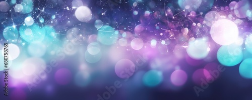 Teal and purple bokeh effect, abstract background