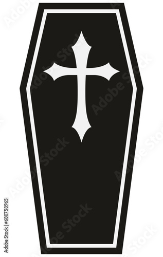Coffin halloween icon isolated on white background