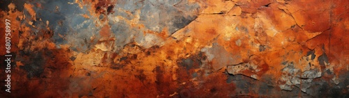 Weathered Texture: Deep Orange, Brown, and Gray Blue Mix