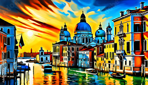 Oil painting impressionism  Venice type paintings  works of art 