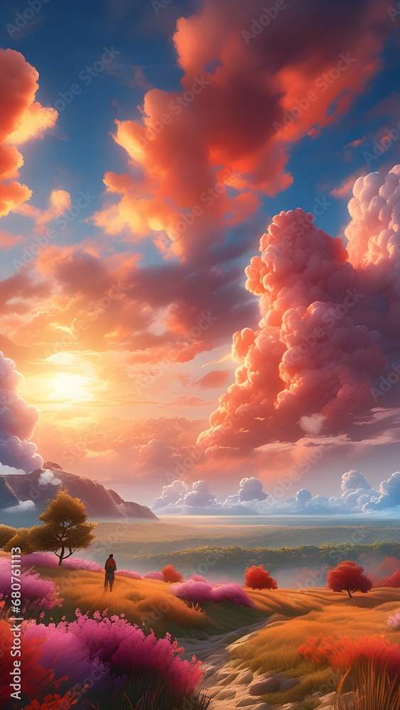 Vibrant colourful sky