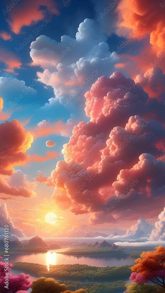 Vibrant colourful sky